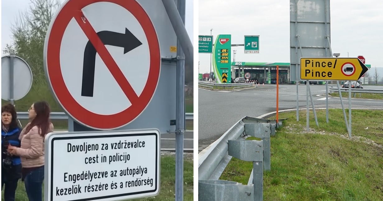 Izhod iz avtoceste v Pincah v neposredni bližini bencinskega servisa mol urejen Izhod iz avtoceste v Pincah v neposredni bližini bencinskega servisa mol urejen