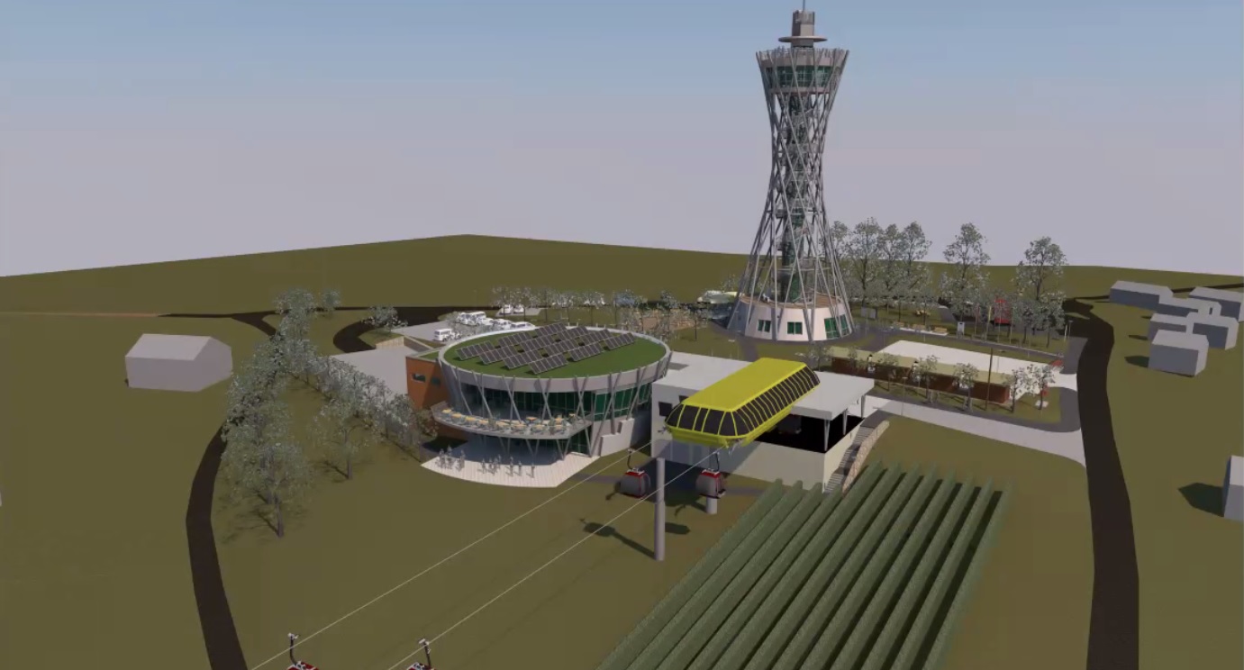 Gondola iz mesta do razglednega stolpa: Projekt je v fazi idejne zasnove