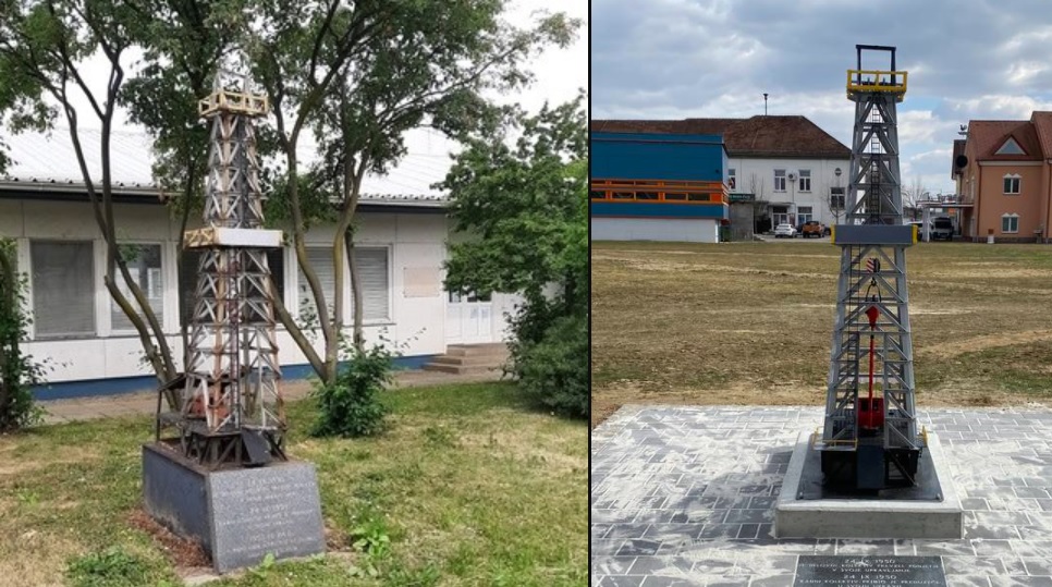 FOTO: Del zgodovine: Maketa vrtalnega stolpa že ponosno stoji v središču mesta. Poznate njeno zgodovino? FOTO: Del zgodovine: Maketa vrtalnega stolpa že ponosno stoji v središču mesta. Poznate njeno zgodovino?