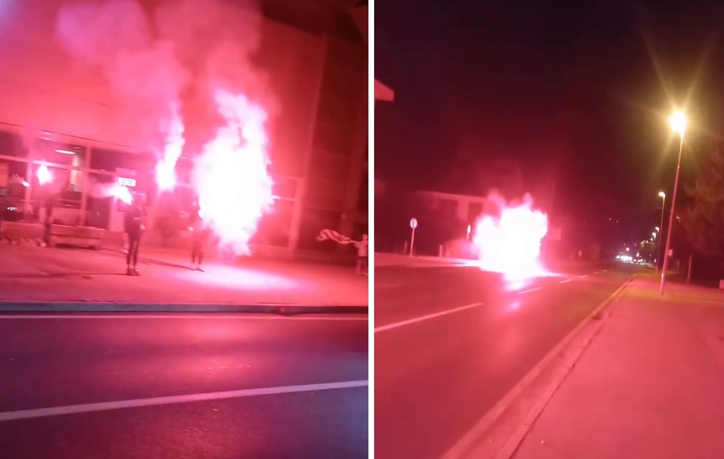 VIDEO: Beltinčani iz Velenja s tremi točkami, tako so avtobus pričakali navijači v središču Beltincev