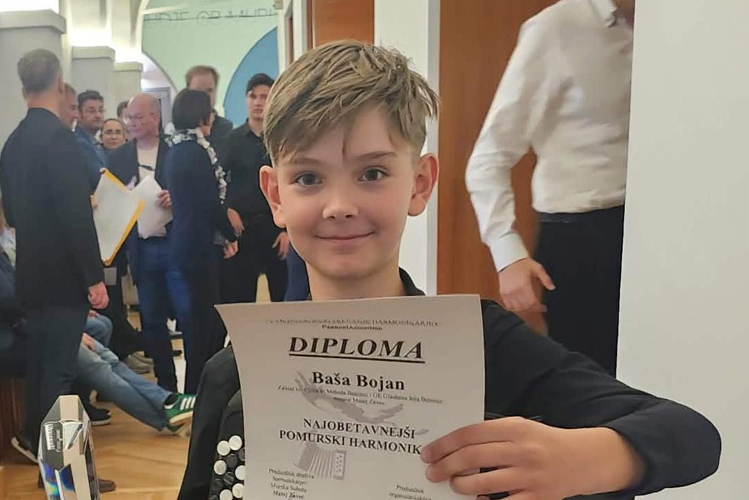Najobetavnejši pomurski harmonikar prihaja iz Čentibe!