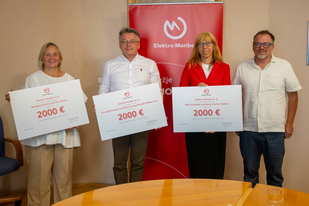 Elektro Maribor doniral humanitarnim organizacijam na območju MO Murska Sobota